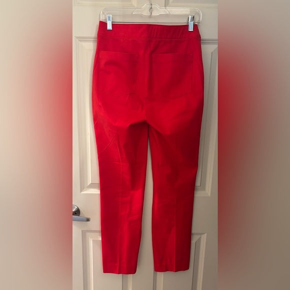 Spanx Stretch Cotton Slimming High Waisted Straight Leg Pants, Cherry Red, M - Picture 5 of 9